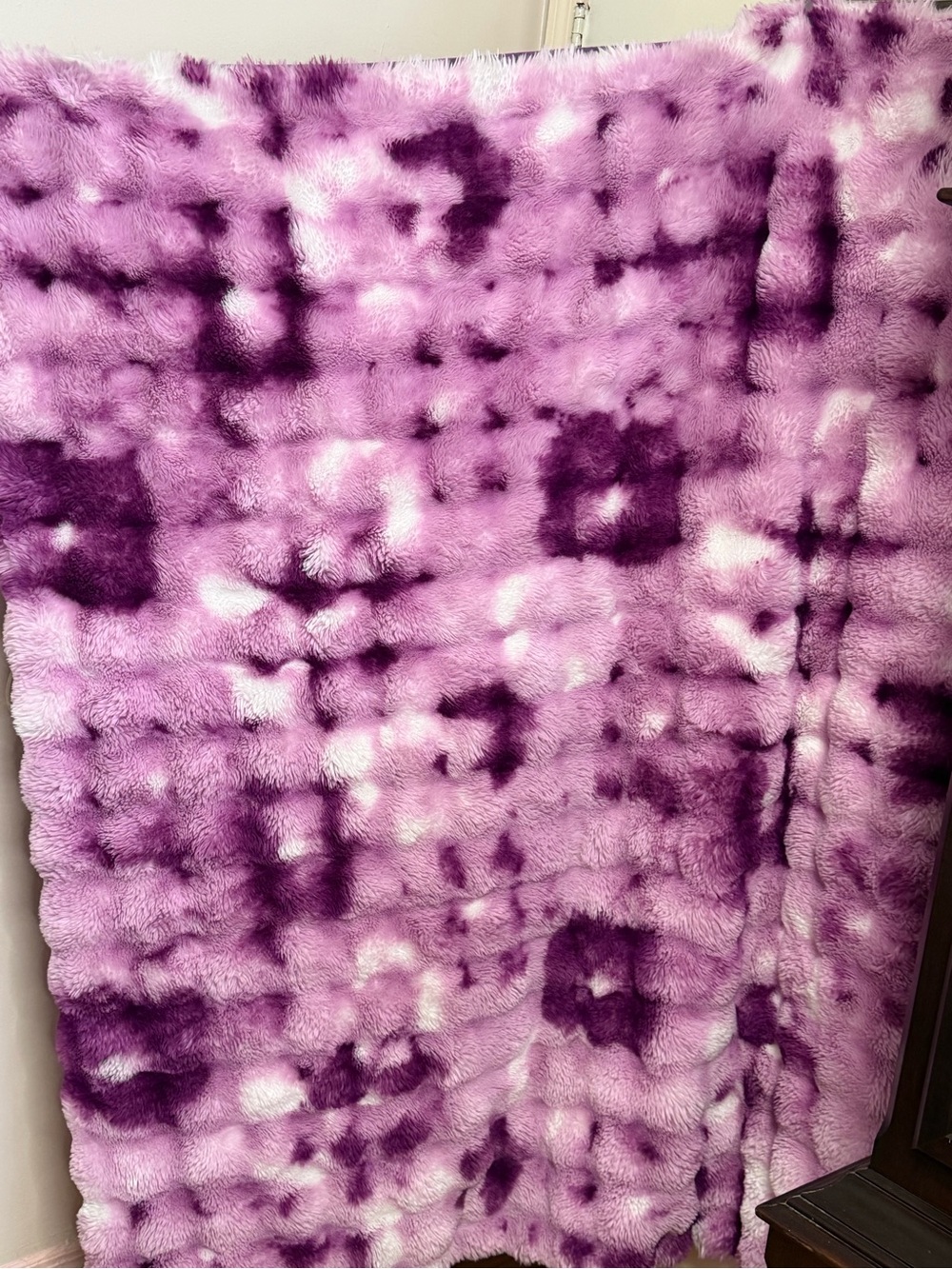 Soft Plush Purple Tie-Dye Large Blanket